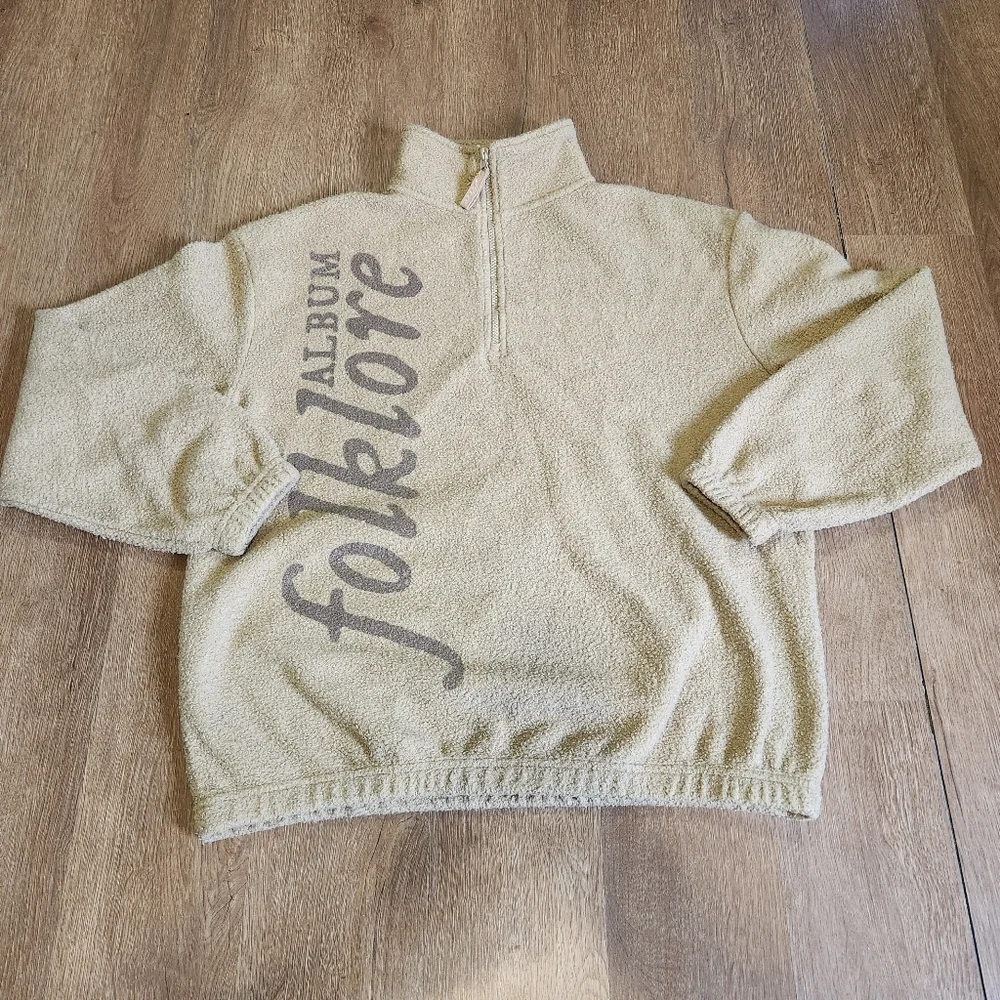 Taylor swift folklore womens sherpa zip sweater size medium